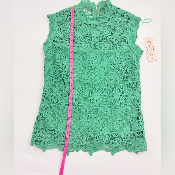 Nanette Lepore Womens Large Top Lace Sugar Plum Spring Fling Sleeveless Hi-neck - Picture 6 of 6